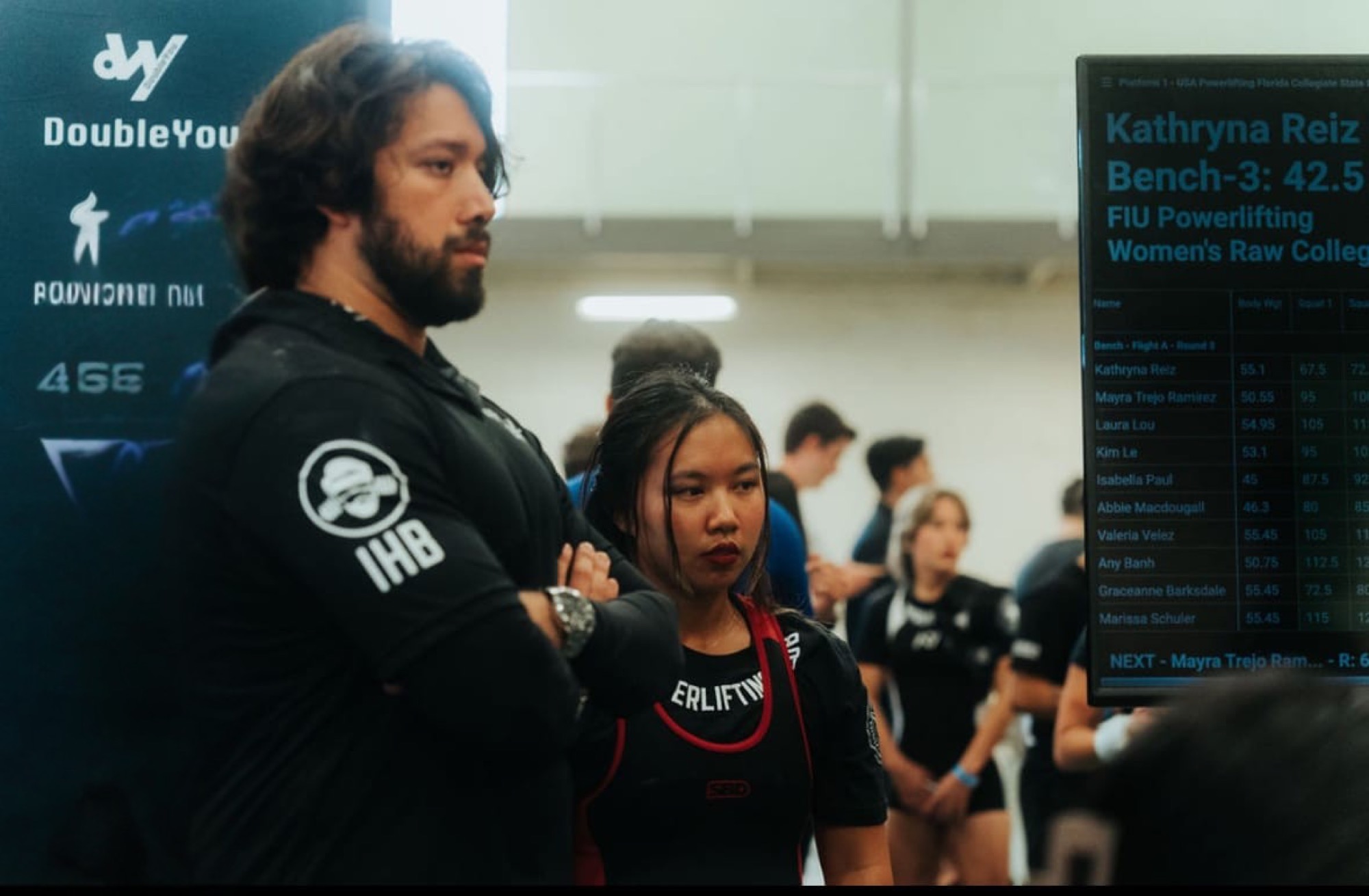 Alvaro Calle coaching at a USAPL meet