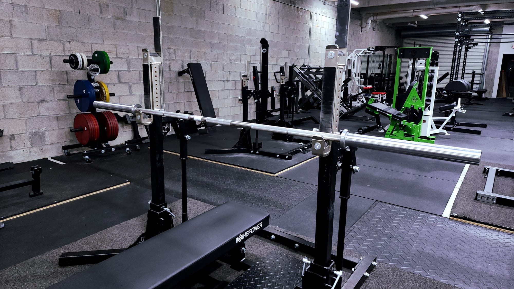 Powerlifting platform at In-Handsome Barbell gym in Miami